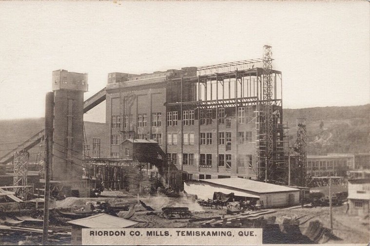 Riordon Co. Mills, Temiskaming, Que. ca. 1920, Eric Riordon, Canadian Painter, War Artist, Royal Canadian Navy, Naval Artist, North Atlantic Convoy, HMCS Kenora, HMCS Fundy,  His Majesty's Canadian Ship, Laurentians Landscape, 