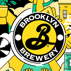 Hero illustration for Brooklyn Brewery highlighting diverse characters and open cultures supported by the brand. Illustrated by  London based Geo Law
