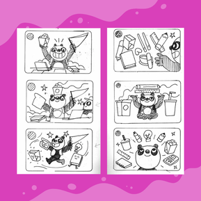 Sketches of Illustrations commission by Panda Express for digital gift cards by Geo Law