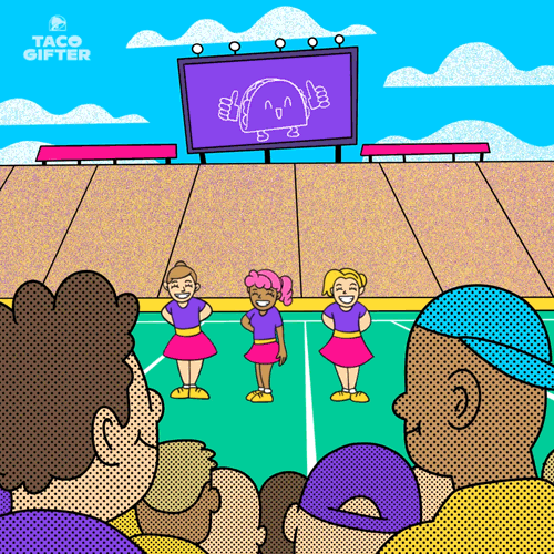 GIF animation commission with characters by Taco Bell by illustrator Geo Law