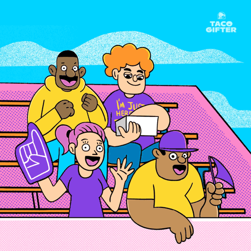 GIF animation commission with characters by Taco Bell by illustrator Geo Law