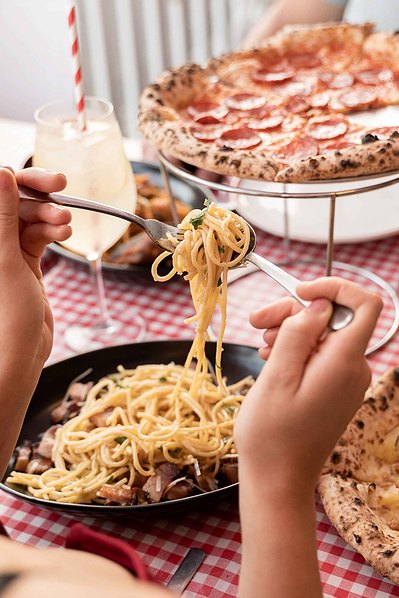 a close up shot of pasta 