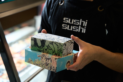 "Sushi Sushi takeaway gift boxes – branded product photography by Marcie Raw in Melbourne