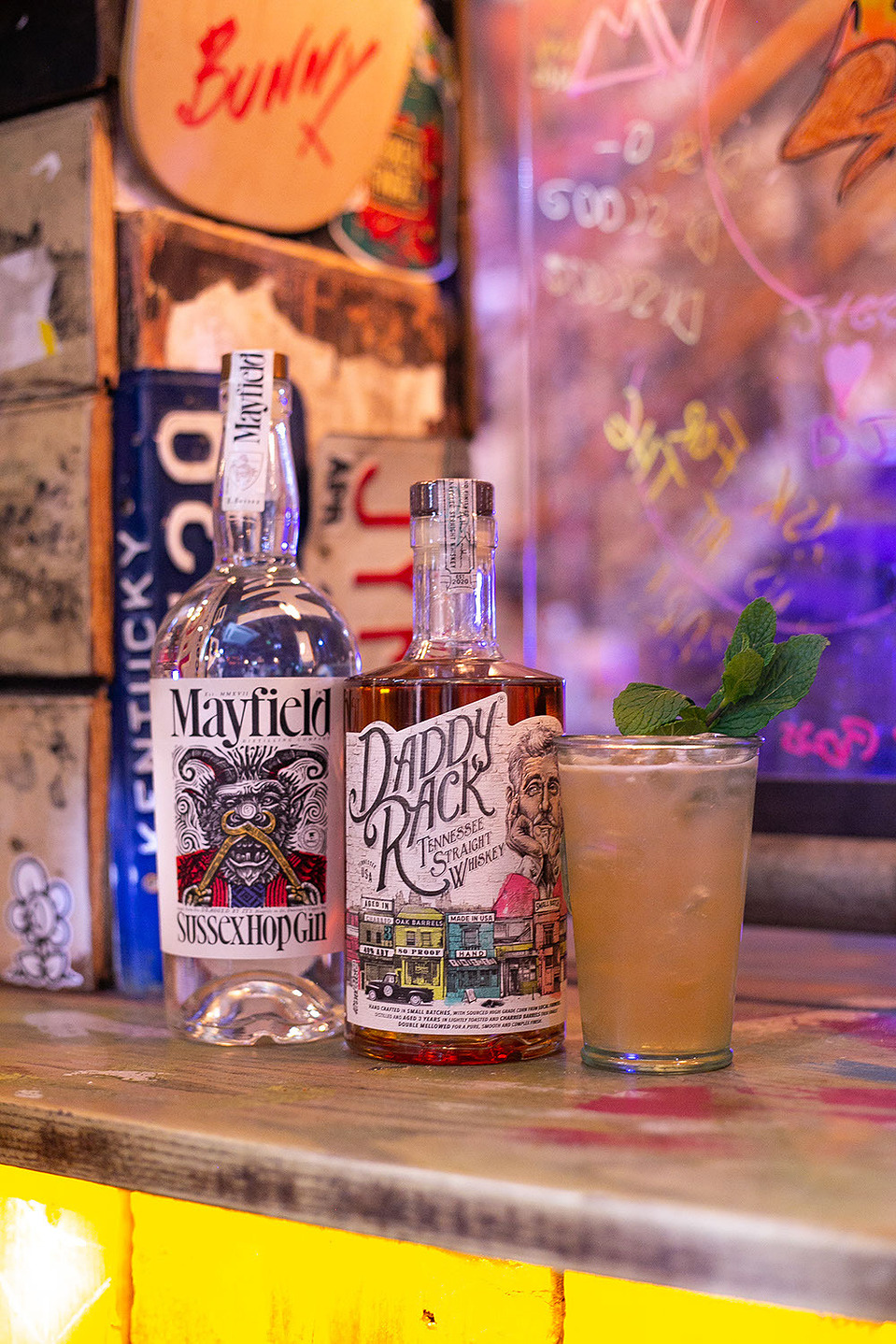 Blog post by Georgie Glass photography - images of Daddy Rack Whiskey - Emporia Brands - with Dave the Drinks Enthusiast, at Bunny Jackson's Manchester
