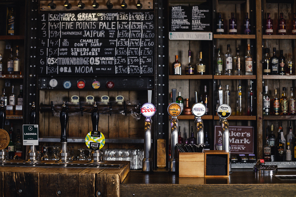 Georgie Glass Photography, product photographer, Manchester product photographer, Manchester portrait photographer, Beer Piper, portraiture, bar shot of four beer pumps