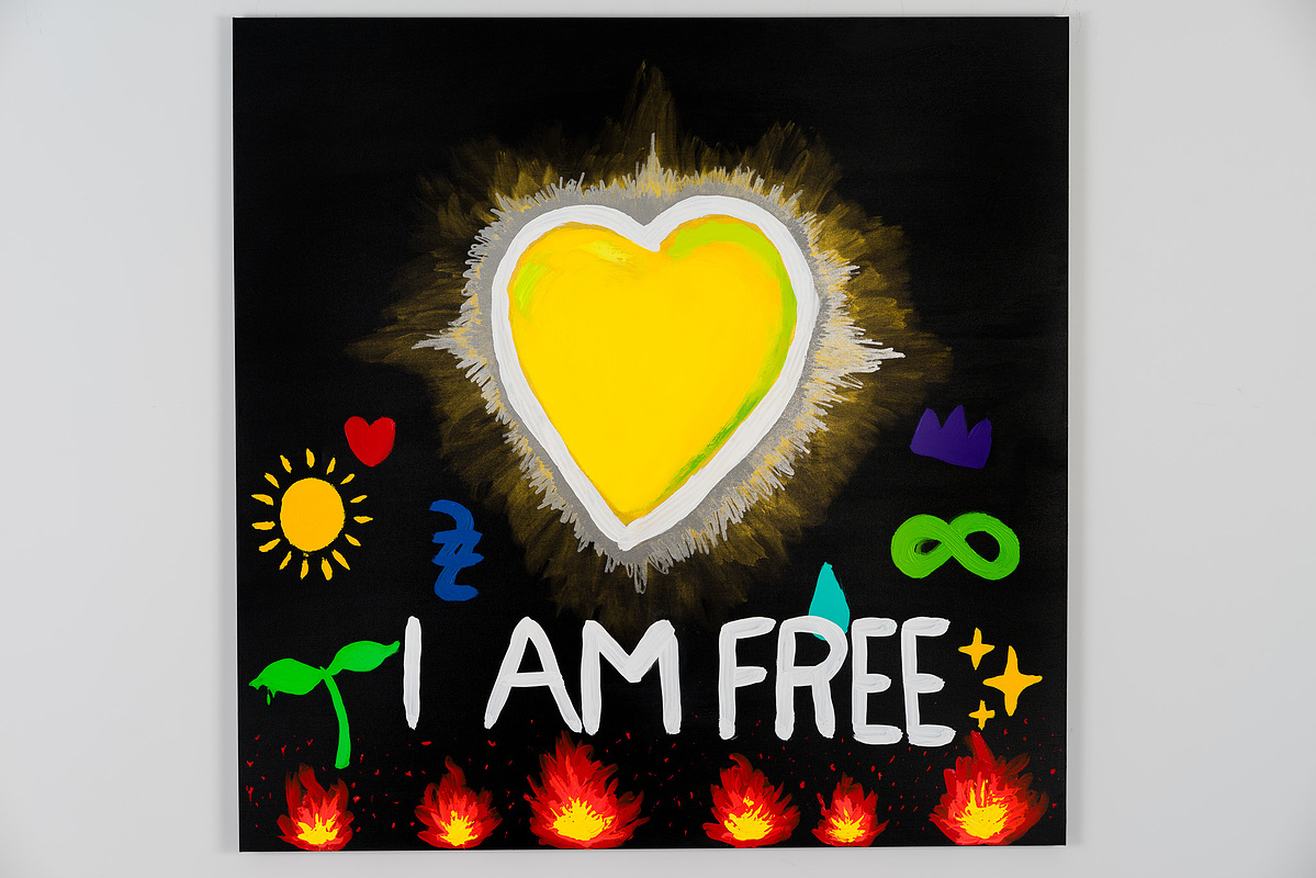I AM FREE — Acrylic on Canvas — 60"x60" (152cm x 152cm)— 2022