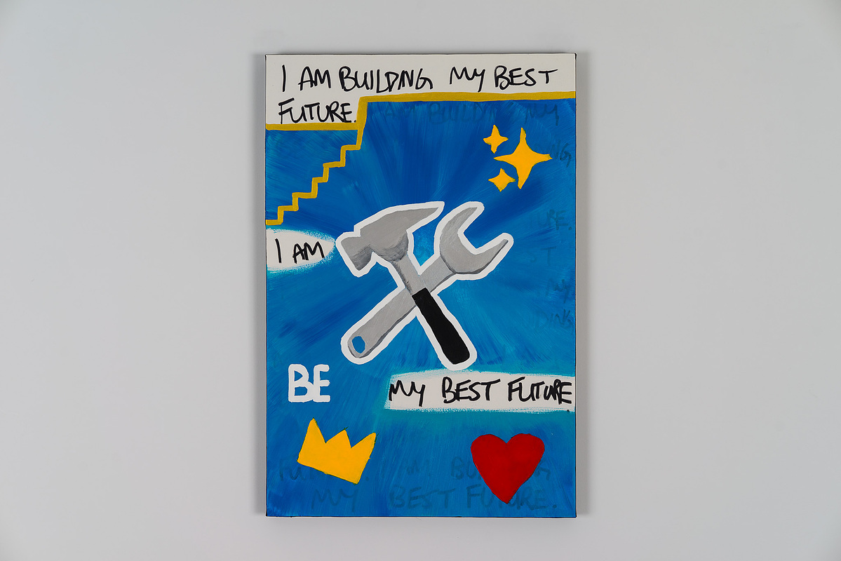 I Am Building My Best Future — Acrylic on Canvas — 24"x36" (61 × 91.5 cm) — 2023
