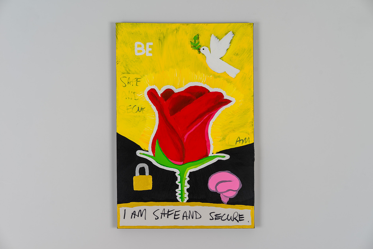 I Am Safe And Secure — Acrylic on Canvas — 24"x36" (61 × 91.5 cm) — 2023