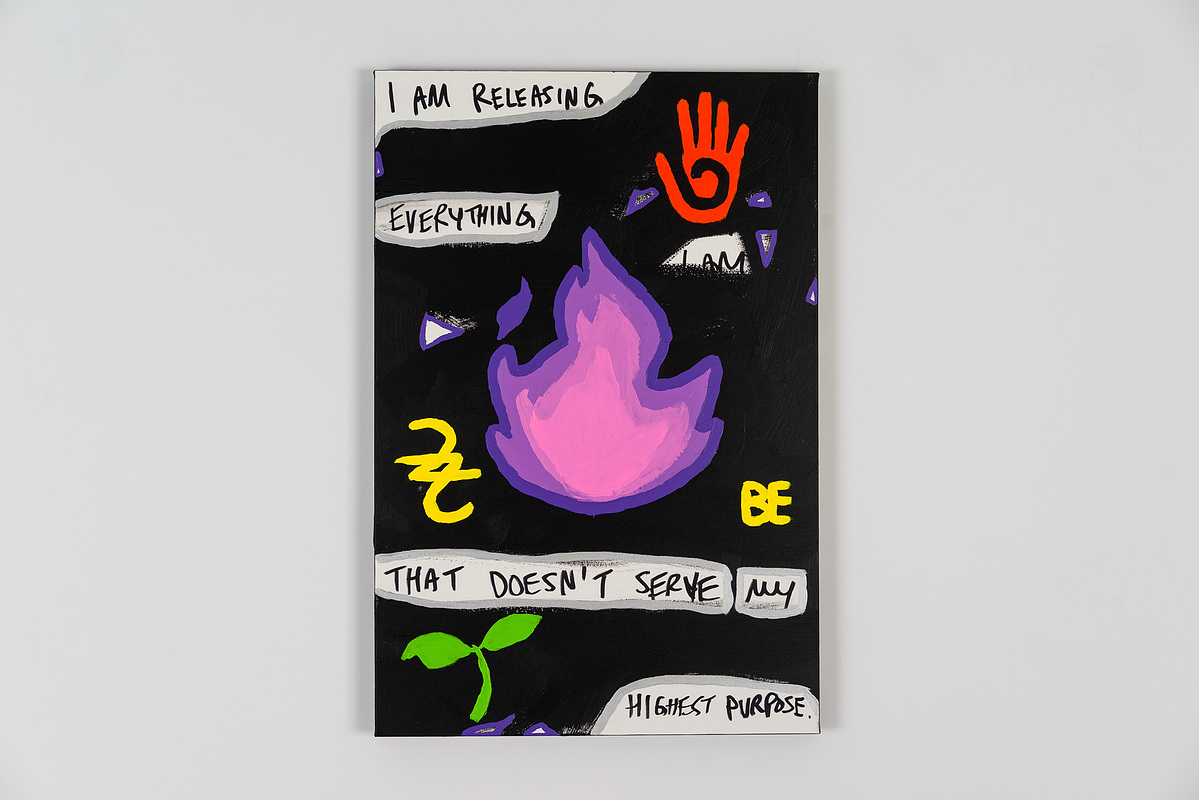I Am Releasing Everything That Doesn't Serve My Highest Purpose — Acrylic on Canvas — 24"x36" (61 × 91.5 cm) — 2022