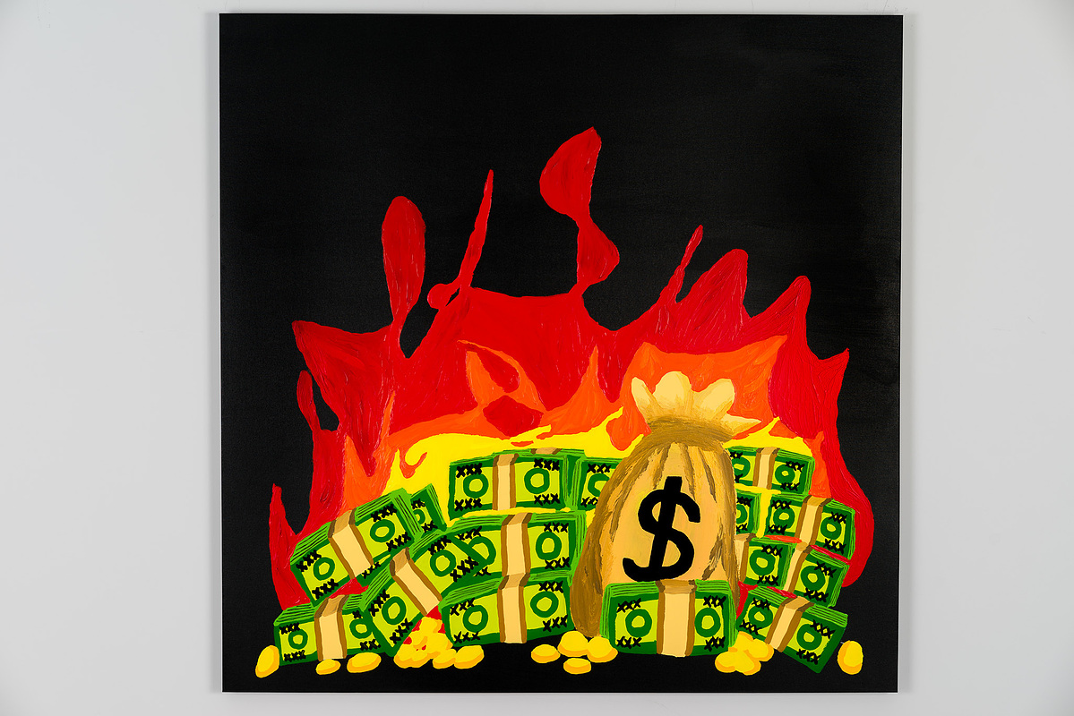 BORROWED TIME — Acrylic on Canvas — 60"x60" (152cm x 152cm)— 2025