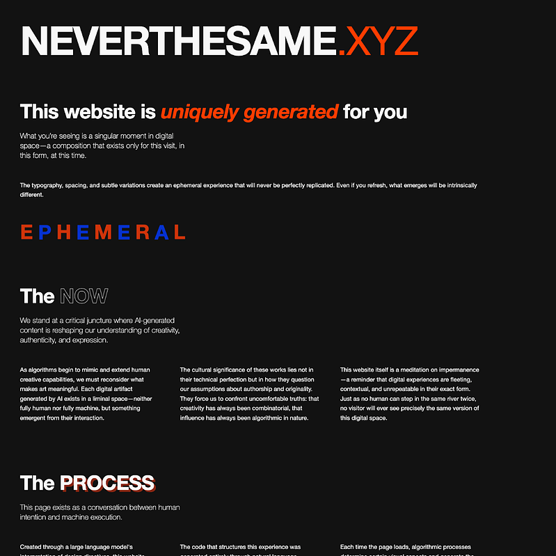 NeverTheSame.xyz