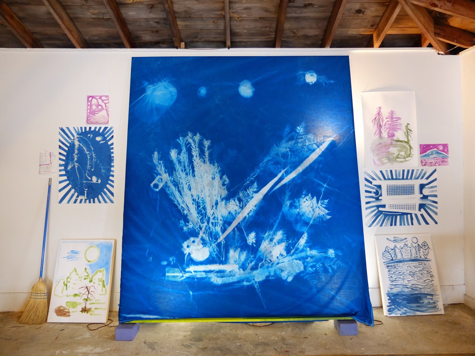 art works salon style in  the studio of
nellie appleby 
cyanotype