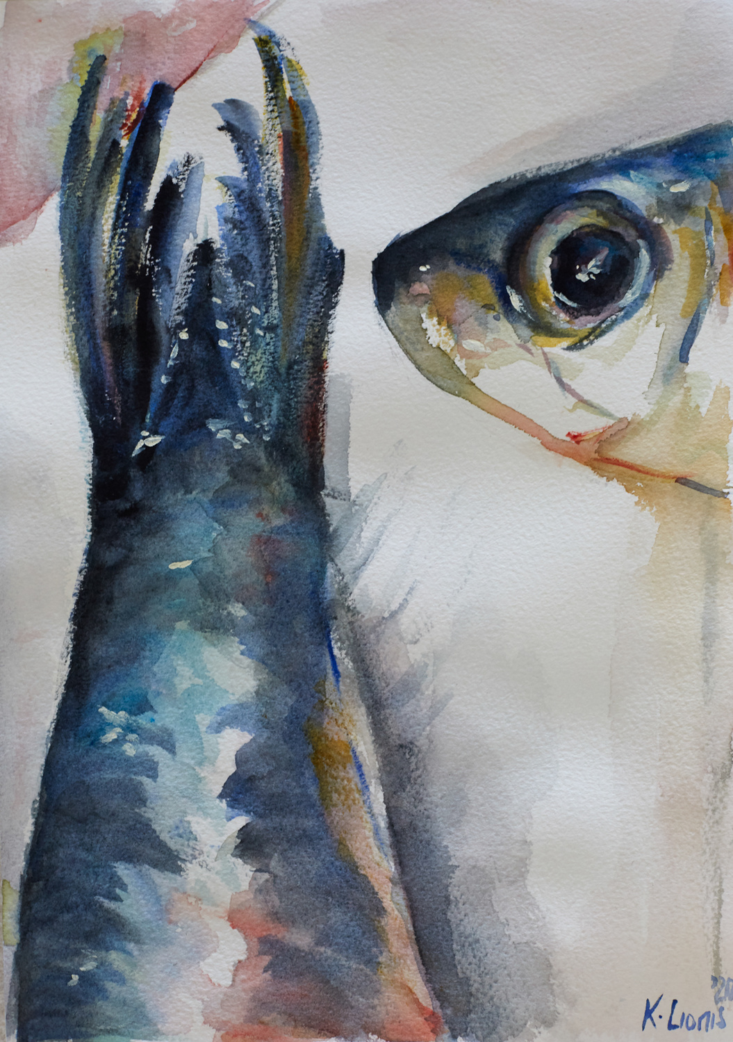 two fish in cobra water solvent oil paint 2020