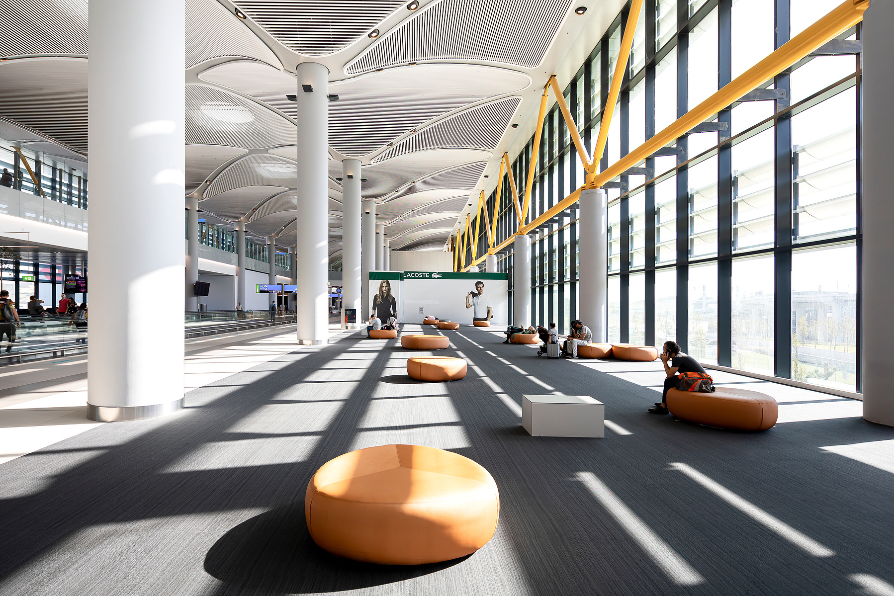 Istanbul Airport, Turkey. Designed by Grimshaw, revolutionary contemporary design inspired by Istanbul's Ottoman legacy. Airport Photography. Architecture Photographer Basel Almisshal, Studiobasel
