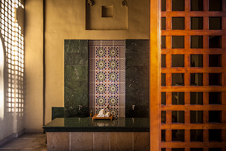 Moroccan-Style Washing Area, One&amp;amp;amp;amp;amp;amp;amp;amp;amp;amp;amp;amp;amp;amp;Only Mirage Hotel, Dubai - Basel Almisshal captures the exquisite Moroccan-style washing area at the One&amp;amp;amp;amp;amp;amp;amp;amp;amp;amp;amp;amp;amp;amp;Only Mirage Hotel in Dubai. The intricate tilework and elegant design elements create a luxurious and culturally rich