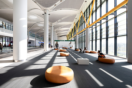 Istanbul Airport, Turkey. Designed by Grimshaw,  revolutionary contemporary design inspired by Istanbul&amp;amp;amp;amp;amp;#x27;s Ottoman legacy. Airport Photography. Architecture Photographer Basel Almisshal, Studiobasel