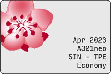 China Airlines A321neo SIN - TPE Economy