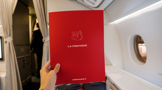 Air France 777-300ER La Première First Class Menu