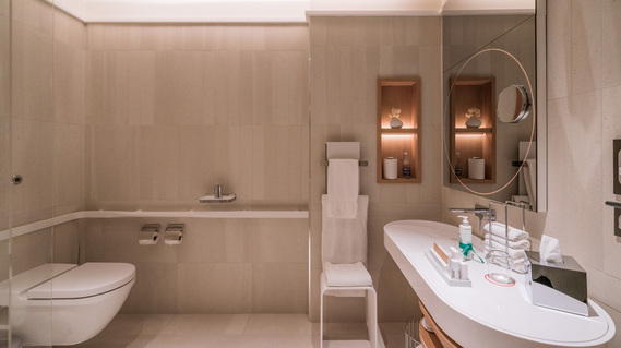 Air France 777-300ER La Première First Class Arrival Lounge Shower Room