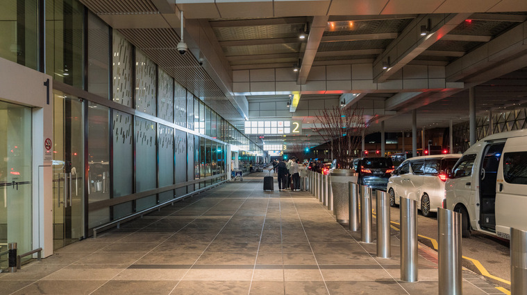Departure Drop-Off Area of Singapore Changi Airport (SIN) Terminal 1