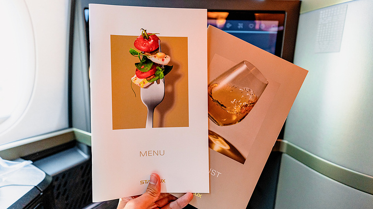 STARLUX A350-900 Business Class Menu