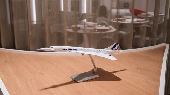 Air France Concorde Model at La Première Arrival Lounge at Paris Charles de Gaulle Airport (CDG)