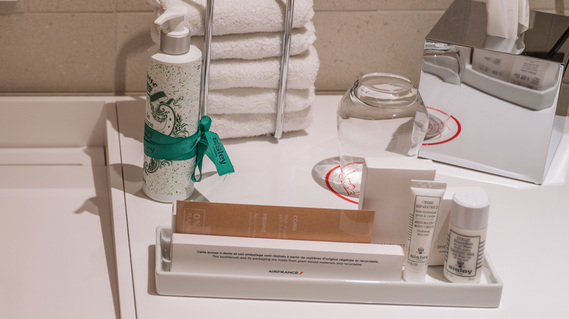 Air France 777-300ER La Première First Class Arrival Lounge Shower Room Amenities