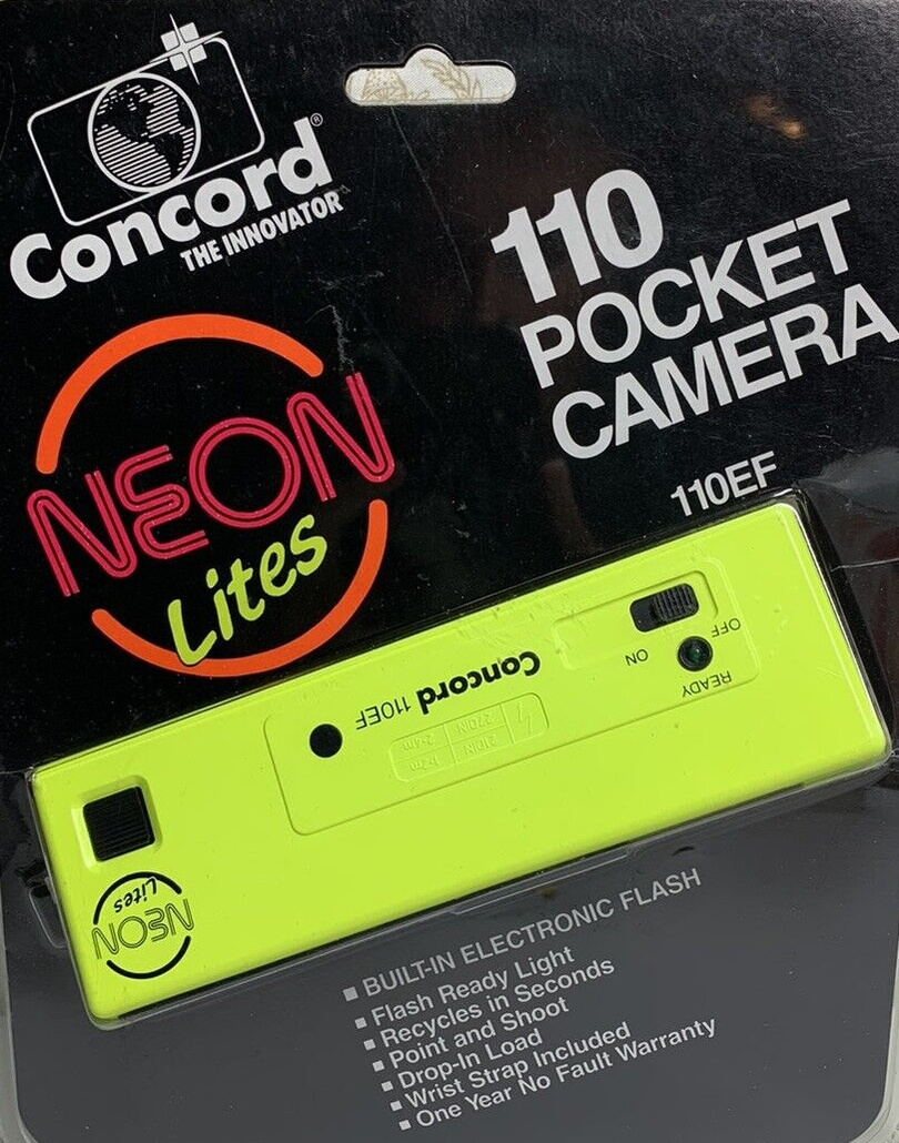 Picture of neon green 100 camera.