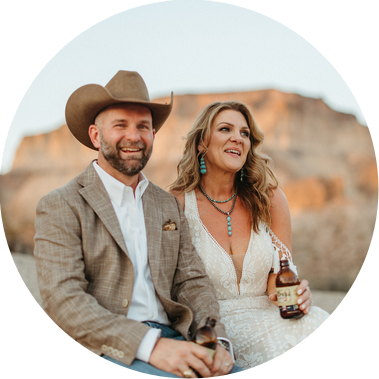 Leslie & John celebrate their recent nuptials, with a backdrop of the big bend mountains in the big bend ranch state park. their adventure elopement was full of love and intimate moments. photos by Hannah gentiles photography. far west texas. 
