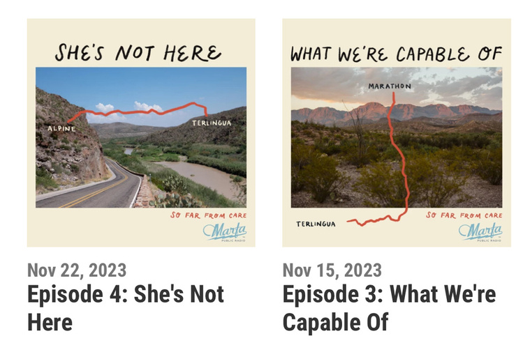 Artwork Photography for Marfa Public Radio's Podcast Far From Care.