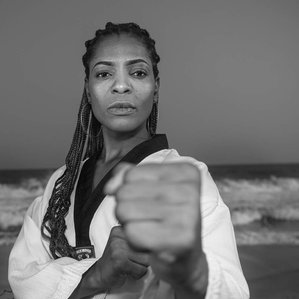 Thursdaline Peter, Taekwondo 4th Dan ​fighter trains young kids and women martial arts and self defence skills in Lagos, Nigeria