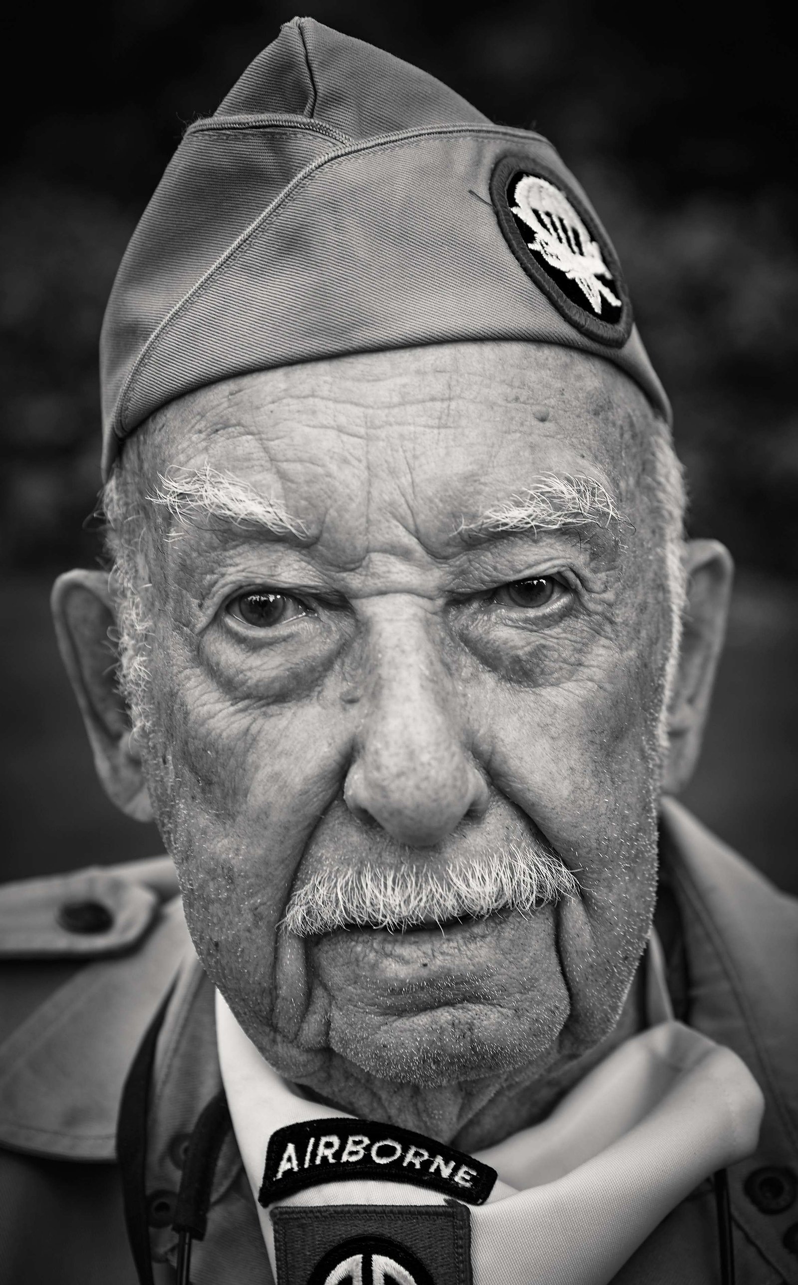 D-DAY VETERANS, FRANCE: American World War II and D-Day veteran Raymond Wallace (94 yrs old), a D-Day Veteran from Pennsylvania, a member of the 507th PIR 82nd Airborne Division, photographed at the American Cemetery on June 4th in Colleville-sur-Mer, Nor