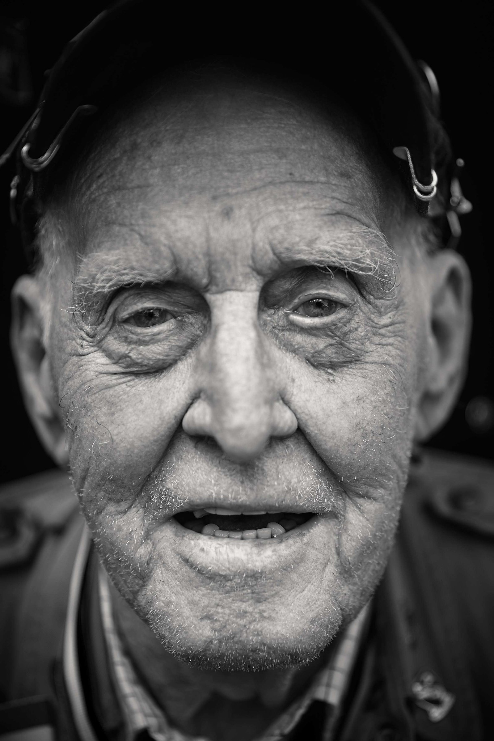 D-DAY VETERANS, FRANCE: American World War II veteran Ernie Lamson (97 yrs old), from Minnesota, A Company, 508th Parachute Infantry Regiment, 82nd Airborne Division photographed at the American Cemetery on June 6th in Colleville-sur-Mer, Normandy, France
