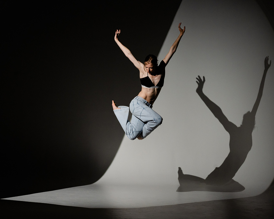 A jump shot of Jessica Lind, the principal dancer of Oregon Ballet Theatre, created by international award-winning dance photographer Jingzi Zhao