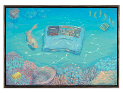 Donkey Kong Country 1 on Sea floor (Coral Capers)
Acrylic polymer on mounted hardwood panel
52 x 37 cm