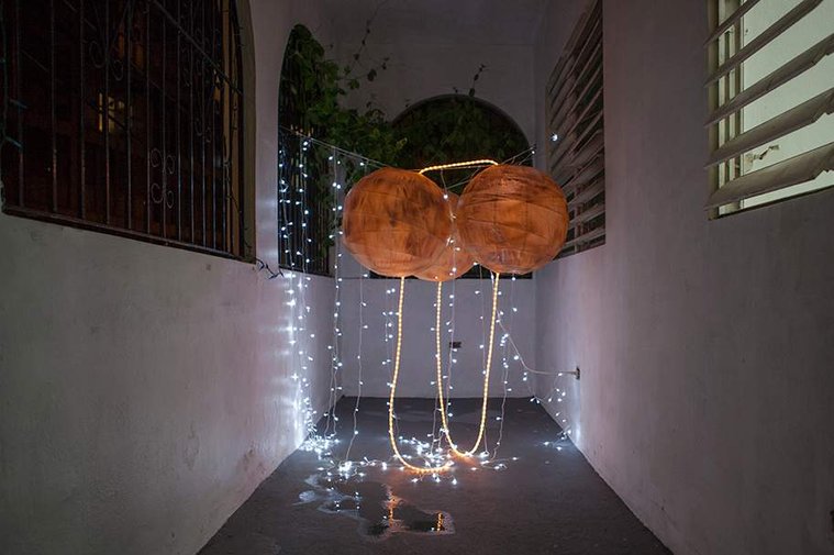 suntan lotion, rope lights, paper lanterns