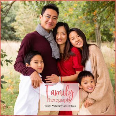 A family of five pose together in the beautiful Dorset countryside.