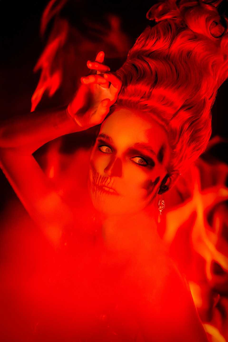 Maggie Sepsey bringing the heat in a fire-inspired shoot, captured by female photographer MFFPHOTOGRAPHY in New York.