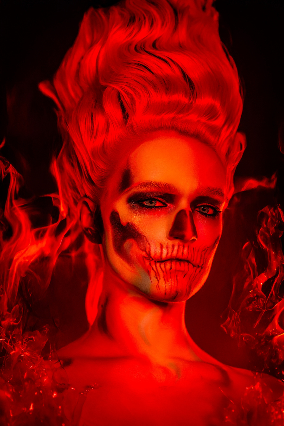 Maggie Sepsey bringing the heat in a fire-inspired shoot, captured by female photographer MFFPHOTOGRAPHY in New York.