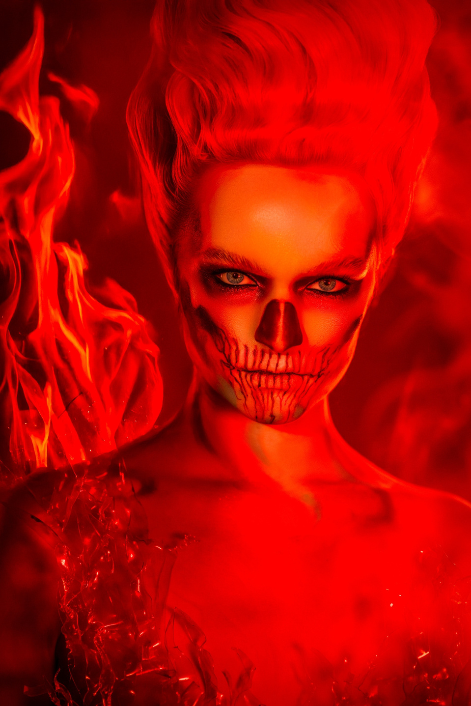 Maggie Sepsey bringing the heat in a fire-inspired shoot, captured by female photographer MFFPHOTOGRAPHY in New York.