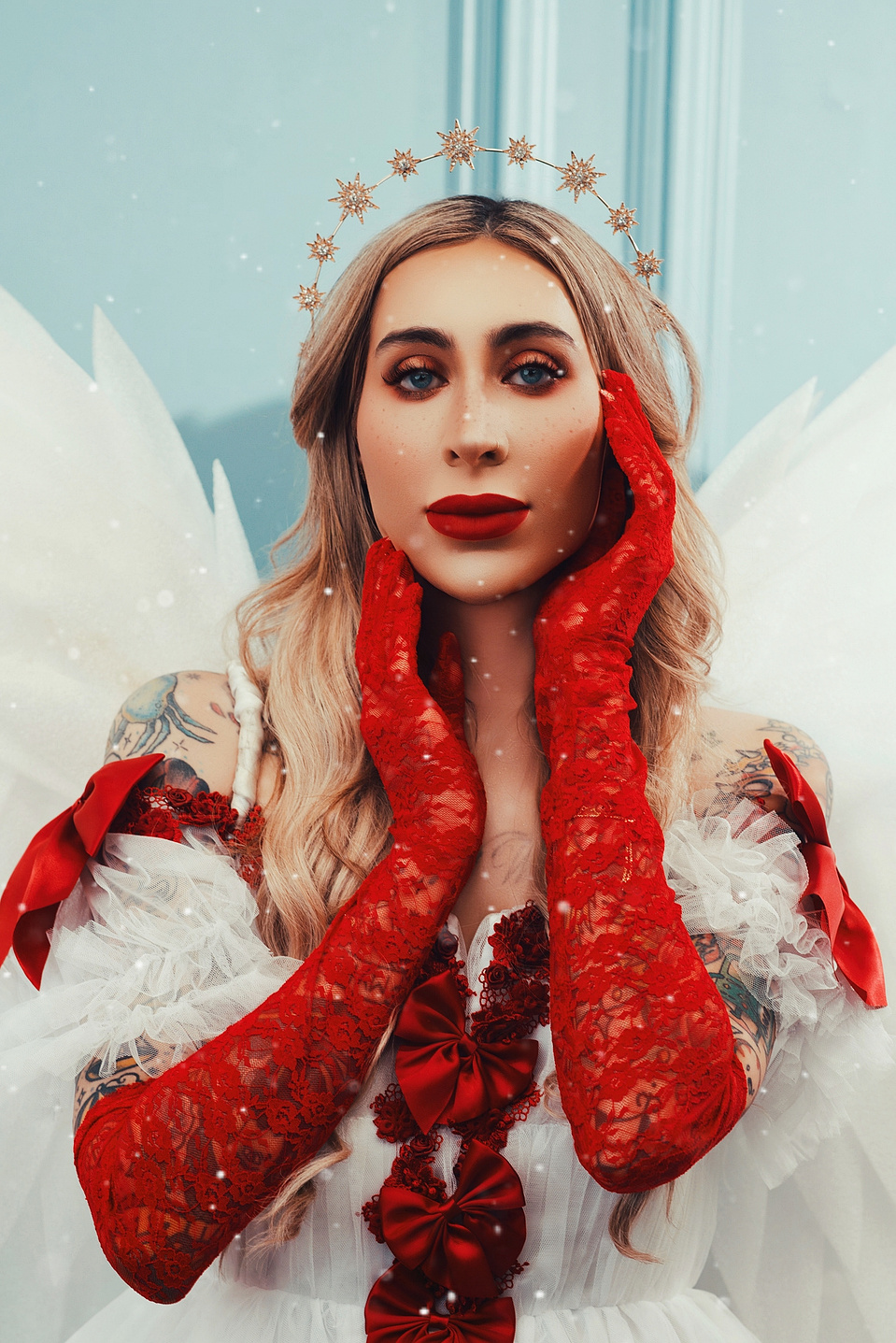 Brittany Pozen captured by female photographer MFFPHOTOGRAPHY in Long Island, NY—elegant holiday portraits highlighting beauty and creativity.