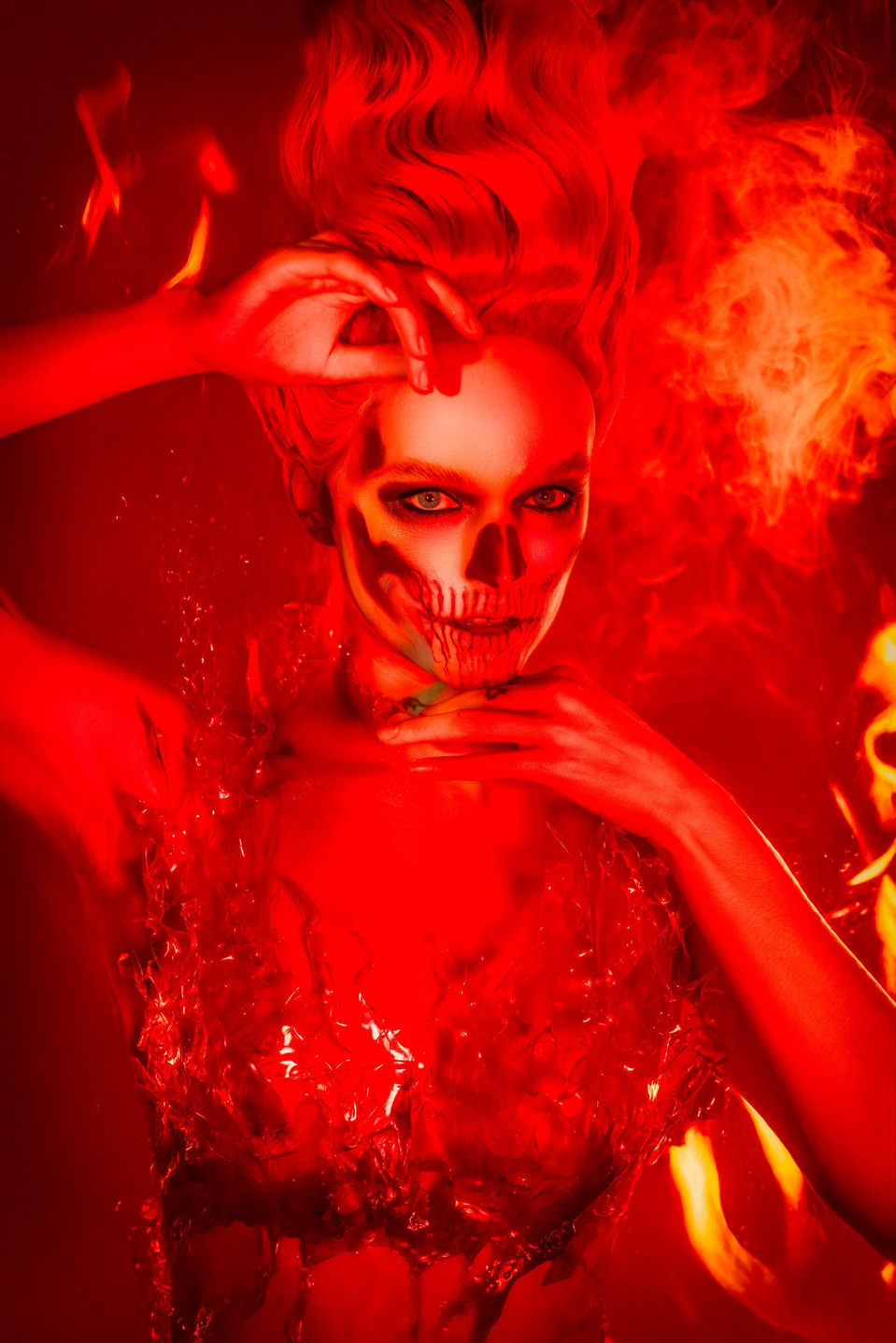 Maggie Sepsey bringing the heat in a fire-inspired shoot, captured by female photographer MFFPHOTOGRAPHY in New York.