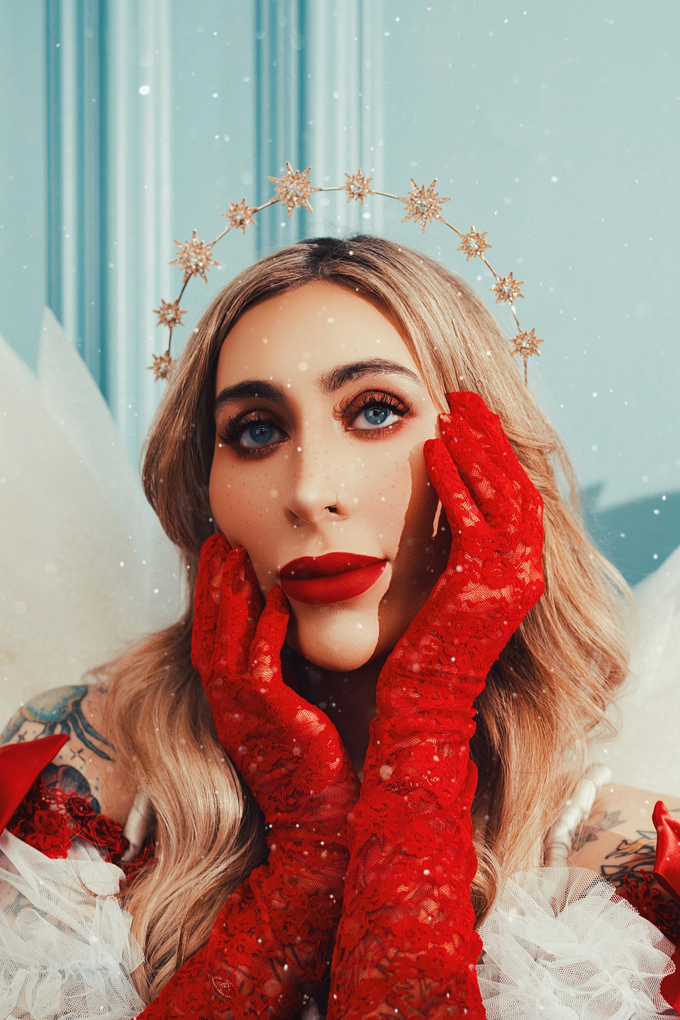 Brittany Pozen captured by female photographer MFFPHOTOGRAPHY in Long Island, NY—elegant holiday portraits highlighting beauty and creativity.