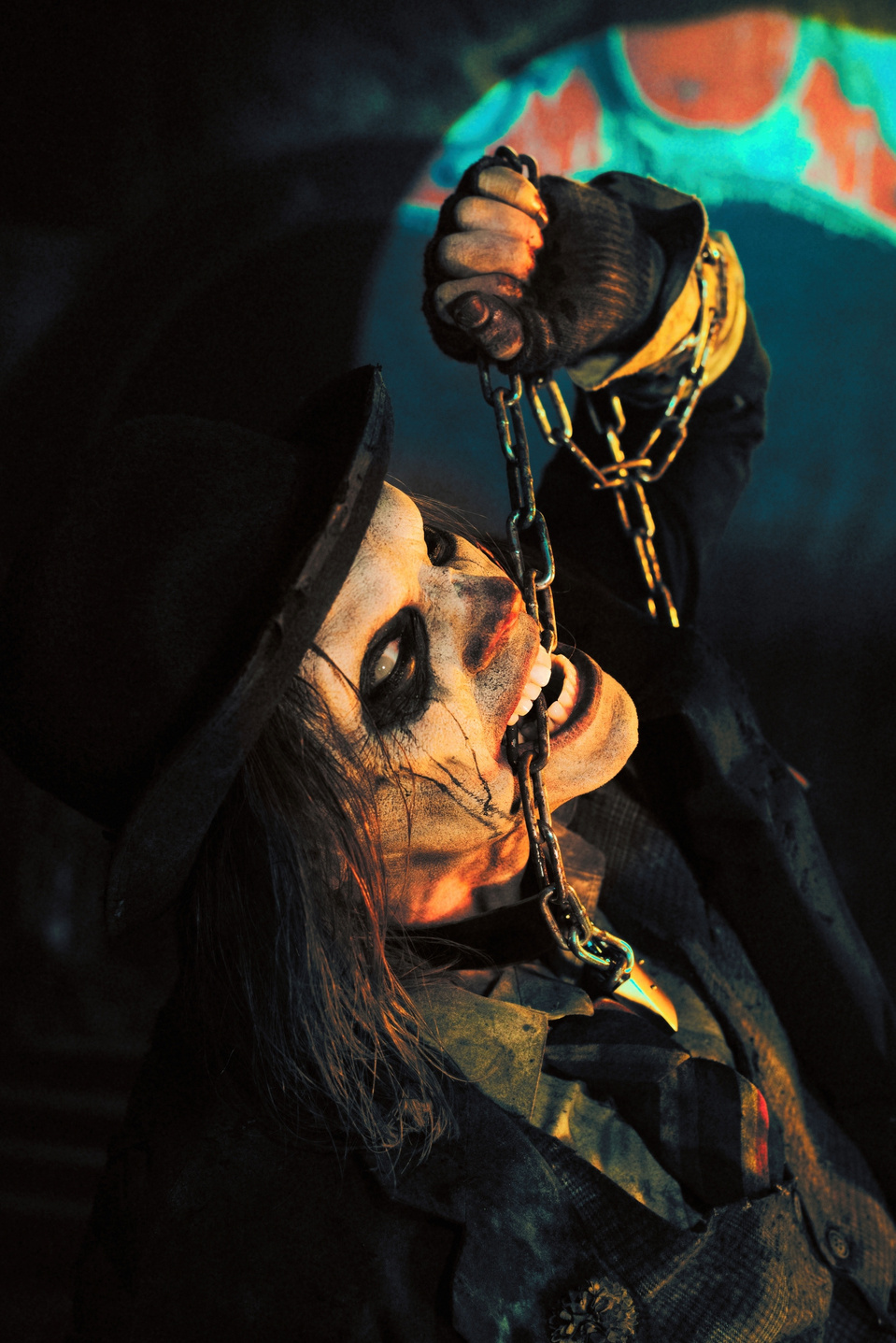 Brent Schultz rocking a horror clown-inspired set, captured by MFFPHOTOGRAPHY, a New York-based female photographer.