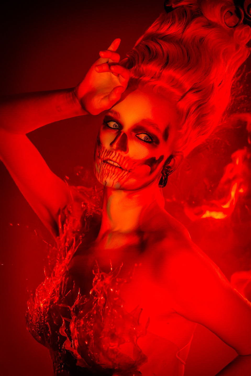 Maggie Sepsey bringing the heat in a fire-inspired shoot, captured by female photographer MFFPHOTOGRAPHY in New York.