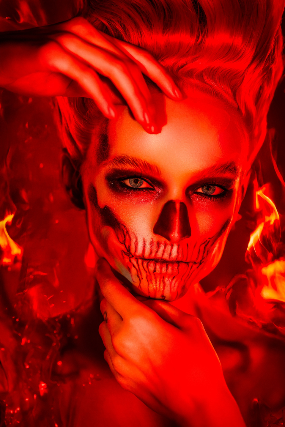 Maggie Sepsey bringing the heat in a fire-inspired shoot, captured by female photographer MFFPHOTOGRAPHY in New York.