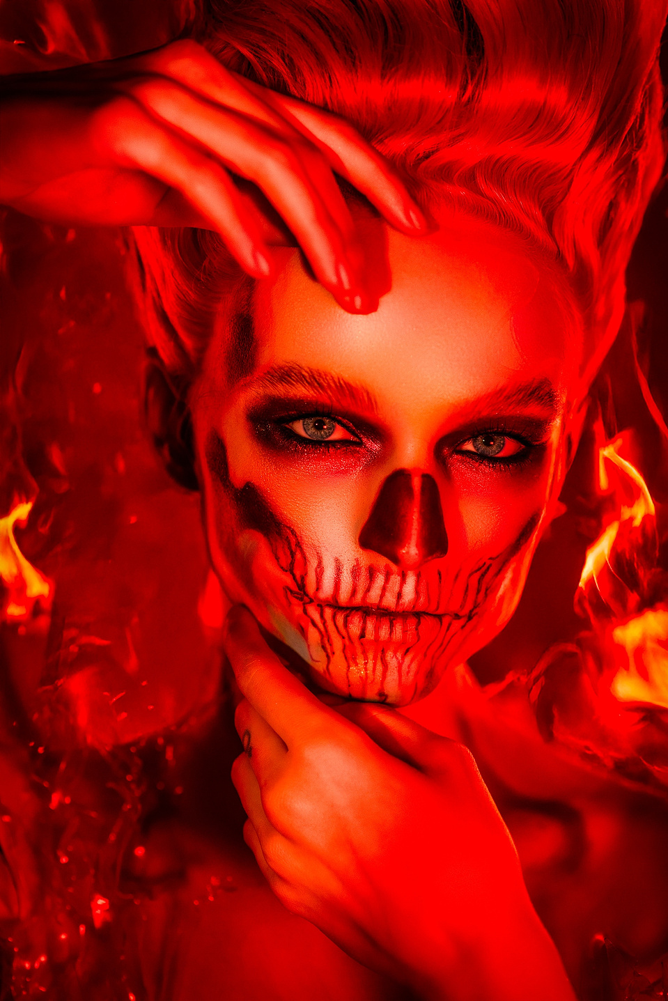Maggie Sepsey bringing the heat in a fire-inspired shoot, captured by female photographer MFFPHOTOGRAPHY in New York.