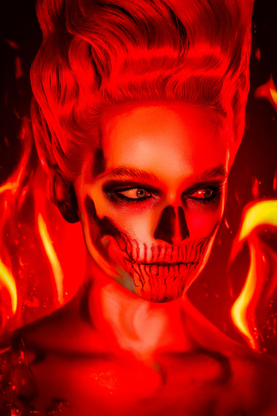 Maggie Sepsey bringing the heat in a fire-inspired shoot, captured by female photographer MFFPHOTOGRAPHY in New York.