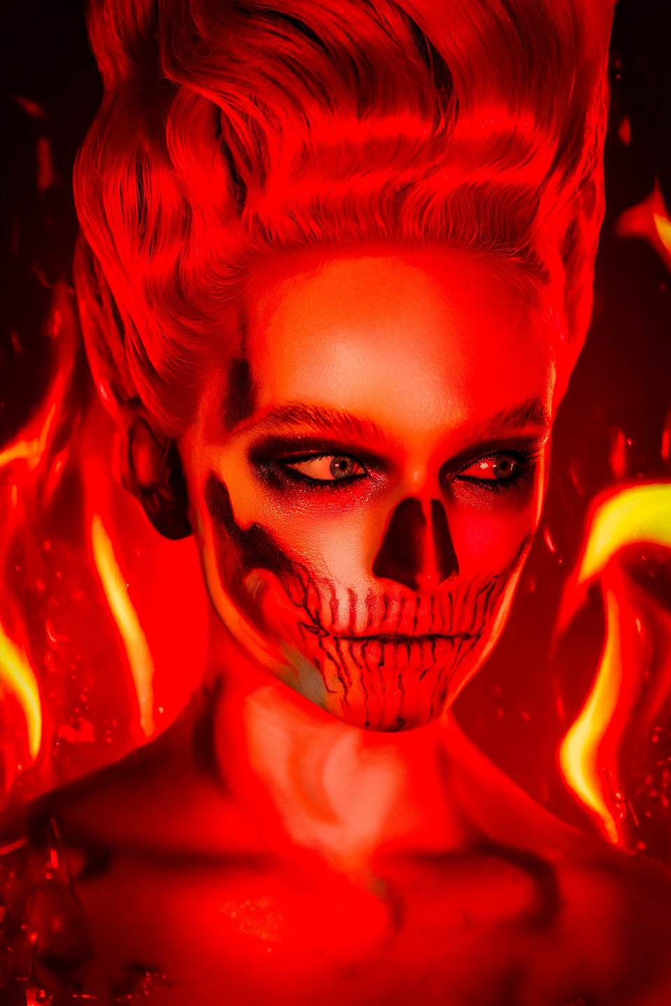 Maggie Sepsey bringing the heat in a fire-inspired shoot, captured by female photographer MFFPHOTOGRAPHY in New York.
