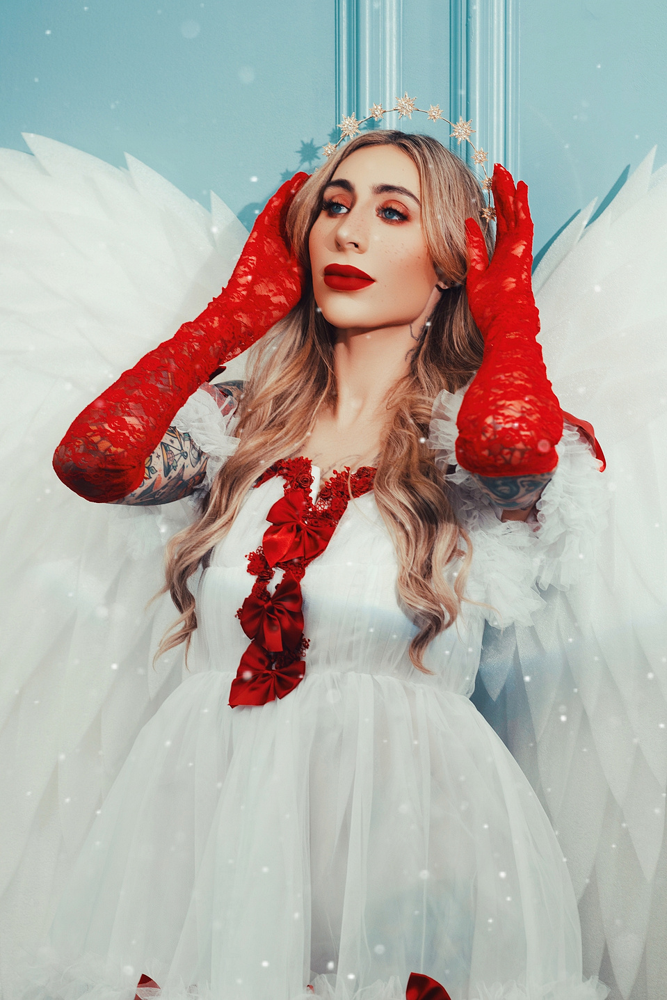 Brittany Pozen captured by female photographer MFFPHOTOGRAPHY in Long Island, NY—elegant holiday portraits highlighting beauty and creativity.